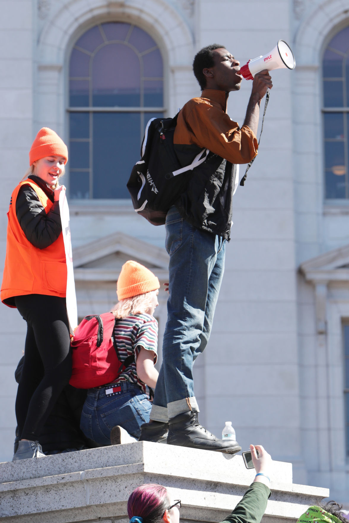 Student with megaphone